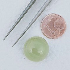 Cabochon di Acquamarina Tondo, 15x9 mm, 15,55 ct, Fatto a Mano