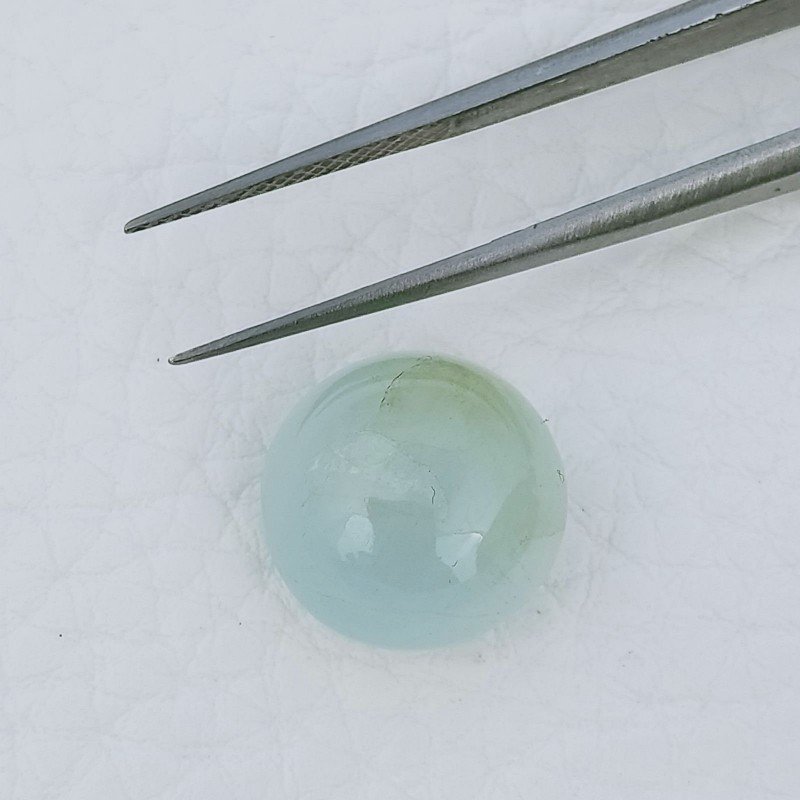 Acquamarina Forma Tondo Cabochon Fatto A Mano 14X8mm 10,35 Carati 1pz