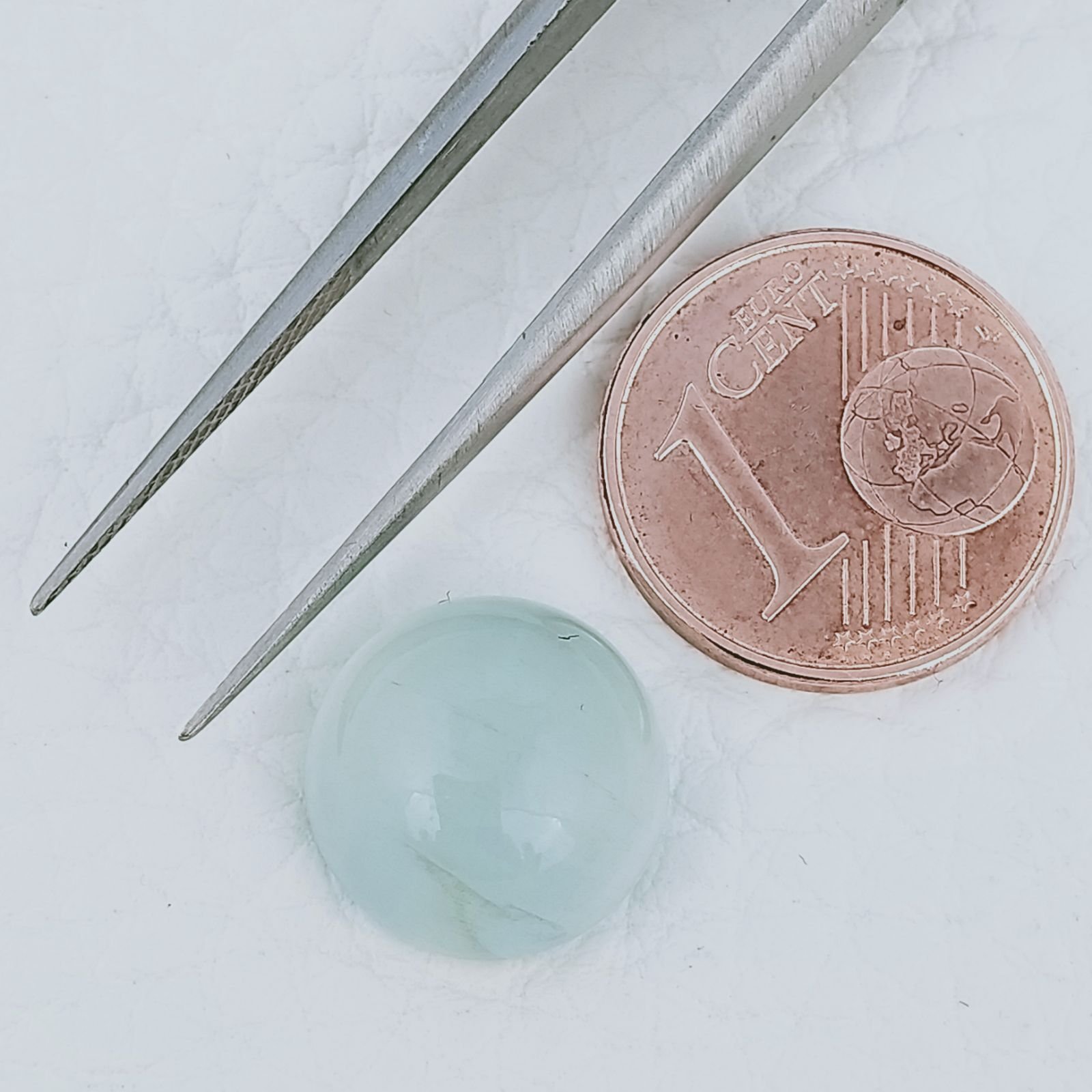 Acquamarina Forma Tondo Cabochon Fatto A Mano 12X7mm 7,20 Carati 1pz
