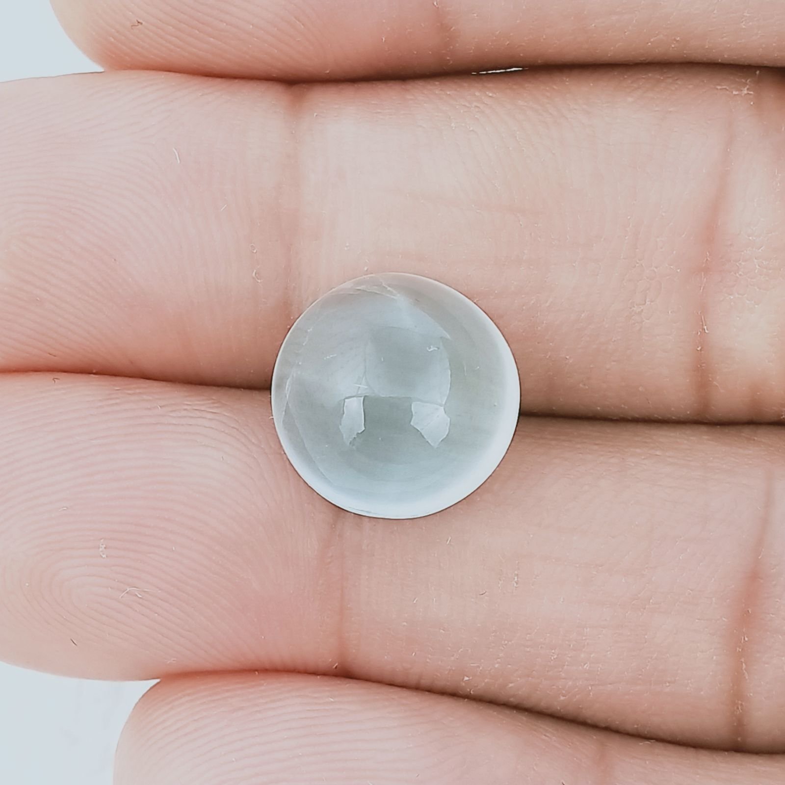 Acquamarina Forma Tondo Cabochon Fatto A Mano 12X7mm 7,20 Carati 1pz