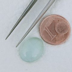 Cabochon di Acquamarina Ovale, 13x11x6 mm, 6,85 ct, Fatto a Mano