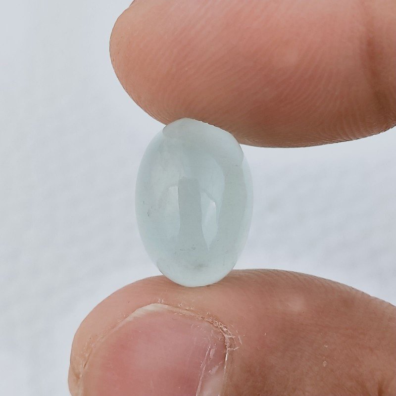 Acquamarina Forma Ovale Cabochon Fatto A Mano 14X10X6mm 7,25 Carati 1pz