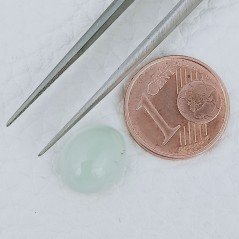 Cabochon di Acquamarina Ovale, 11x9x5 mm, 3,95 ct, Fatto a Mano