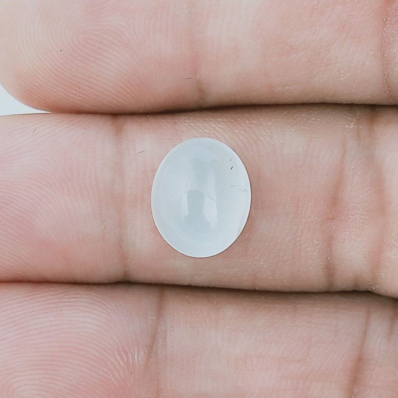 Cabochon di Acquamarina Ovale, 11x9x5 mm, 3,95 ct, Fatto a Mano
