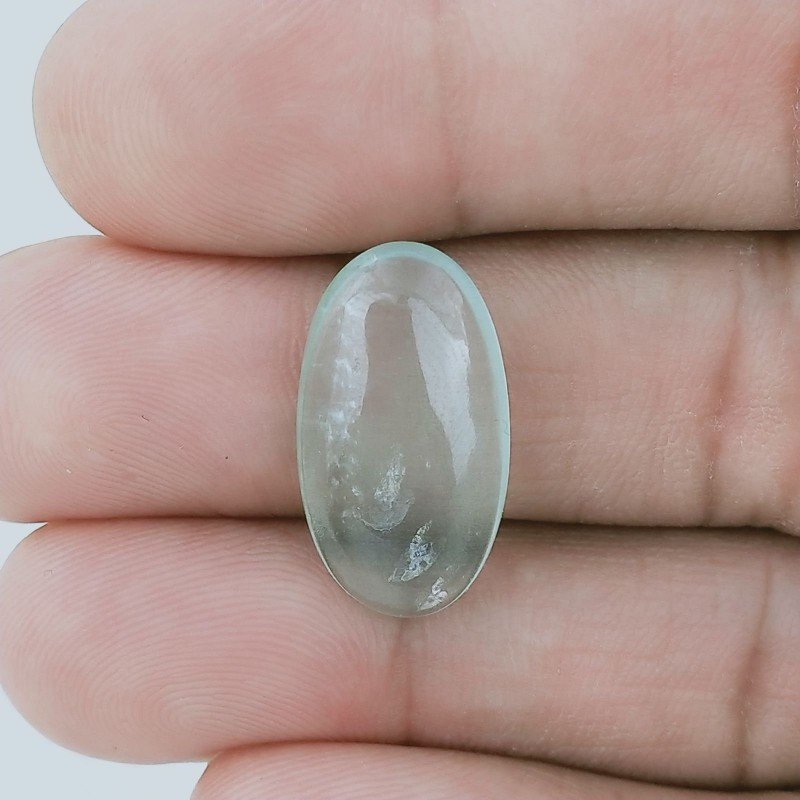 Cabochon di Acquamarina Ovale, 21x11x4 mm, 8,95 ct, Fatto a Mano