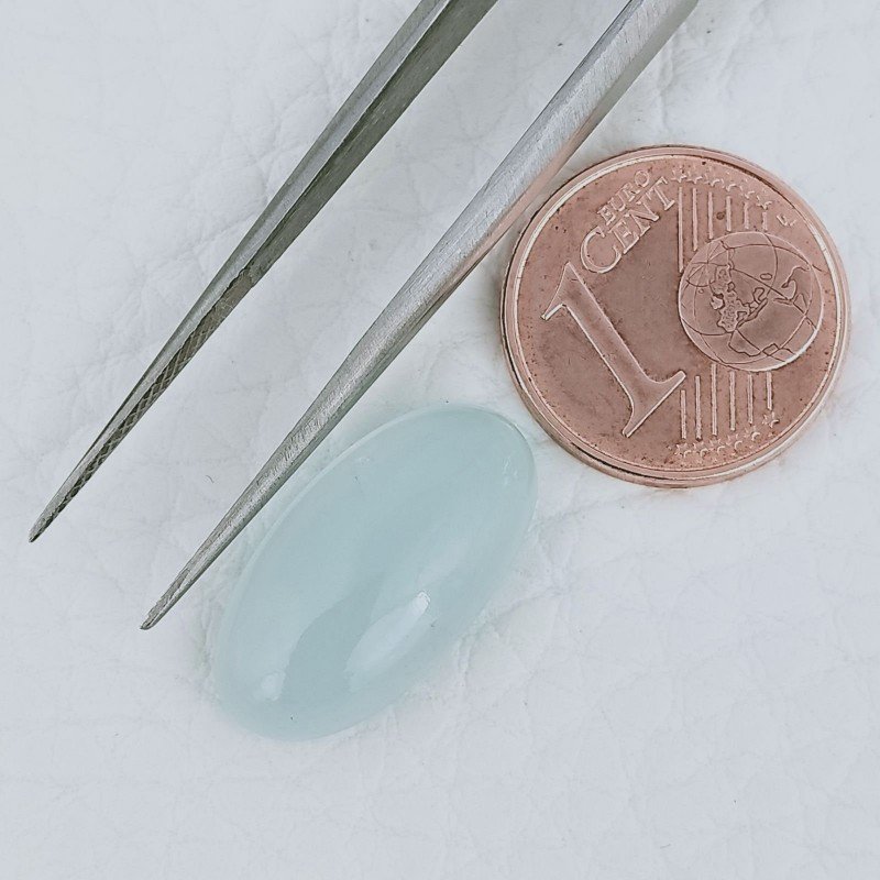 Acquamarina Forma Ovale Cabochon Fatto A Mano 18X9X5mm 7,45 Carati 1pz