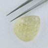 Quarzo Oro Verde Forma Goccia Incisa Moghul Fatto A Mano 25X21X13mm 44,30 Carati 1pz