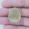 Quarzo Oro Verde Forma Goccia Incisa Moghul Fatto A Mano 25X21X13mm 44,30 Carati 1pz