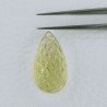 Quarzo Oro Verde Forma Goccia Incisa Moghul Fatto A Mano 26X14X10mm 24,45 Carati 1pz