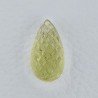 Quarzo Oro Verde Forma Goccia Incisa Moghul Fatto A Mano 26X14X10mm 24,45 Carati 1pz