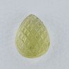 Quarzo Oro Verde Forma Goccia Incisa Moghul Fatto A Mano 26X18-19X14mm 43,00 Carati 1pz