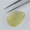 Quarzo Oro Verde Forma Goccia Incisa Moghul Fatto A Mano 26X18-19X14mm 43,00 Carati 1pz