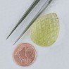 Quarzo Oro Verde Forma Goccia Incisa Moghul Fatto A Mano 26X18-19X14mm 43,00 Carati 1pz