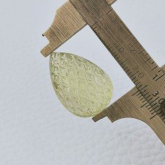 Quarzo Oro Verde Forma Goccia Incisa Moghul Fatto A Mano 25X17X12mm 34,00 Carati 1pz
