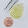 Quarzo Oro Verde Forma Goccia Incisa Moghul Fatto A Mano 29X21X13-16mm 42,70 Carati 1pz