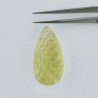 Quarzo Oro Verde Forma Goccia Incisa Moghul Fatto A Mano 35X17X12mm 47,75 Carati 1pz