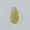 Quarzo Oro Verde Forma Goccia Incisa Moghul Fatto A Mano 35X17X12mm 47,75 Carati 1pz
