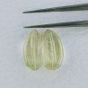 Quarzo Oro Verde Forma Goccia Incisa Moghul Fatto A Mano 17X15X9mm 17,75 Carati 1pz