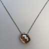 Collana Girocollo Con Catena Brunito Argento 925 E Quarzo Fume Taglio Cuscino Briolette Sfaccettato A Mano 1Pz
