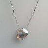 Collana Girocollo Con Catena Brunito Argento 925 E Quarzo Fume Taglio Cuscino Briolette Sfaccettato A Mano 1Pz