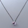 Collana Girocollo Con Catena Brunito Argento 925 E Ametista Rosa Di Francia Taglio Cipolla Sfaccettato A Mano 1Pz