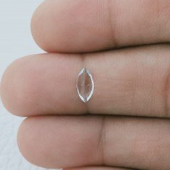 Gemma Sciolta di Acquamarina, Taglio Navetta Sfaccettato a Mano, 9x4x3 mm, 0,70 ct