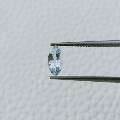 Gemma Sciolta di Acquamarina, Taglio Navetta Sfaccettato a Mano, 9x4x3 mm, 0,70 ct
