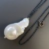 Collana Girocollo Con Catena Brunito Argento 925 E Pearle Di Fiume Scaramazze 1Pz