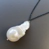 Collana Girocollo Con Catena Brunito Argento 925 E Pearle Di Fiume Scaramazze 1Pz