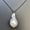 Collana Girocollo Con Catena Brunito Argento 925 E Pearle Di Fiume Scaramazze 1Pz