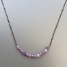 Collana Girocollo Con Catena Brunito Argento 925 E Ametista Braziliana Taglio Tondo Sfaccettato A Mano 1Pz