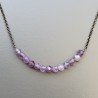Collana Girocollo Con Catena Brunito Argento 925 E Ametista Braziliana Taglio Tondo Sfaccettato A Mano 1Pz