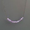 Collana Girocollo Con Catena Brunito Argento 925 E Ametista Braziliana Taglio Tondo Sfaccettato A Mano 1Pz