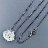 Collana Girocollo Con Catena Brunito Argento 925 E Quarzo Rutillato Tormalinato Taglio Goccia Briolette Sfaccettato A Mano 1Pz