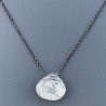 Collana Girocollo Con Catena Brunito Argento 925 E Quarzo Rutillato Tormalinato Taglio Goccia Briolette Sfaccettato A Mano 1Pz