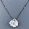Collana Girocollo Con Catena Brunito Argento 925 E Quarzo Rutillato Tormalinato Taglio Goccia Briolette Sfaccettato A Mano 1Pz