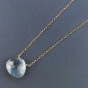 Collana Girocollo Con Catena Dorato Argento 925 E Ametista Verde (Prasiolite) Taglio Goccia Briolette Sfaccettato A Mano 1Pz