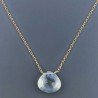 Collana Girocollo Con Catena Dorato Argento 925 E Ametista Verde (Prasiolite) Taglio Goccia Briolette Sfaccettato A Mano 1Pz