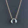 Collana Girocollo Con Catena Dorato Argento 925 E Ametista Verde (Prasiolite) Taglio Goccia Briolette Sfaccettato A Mano 1Pz