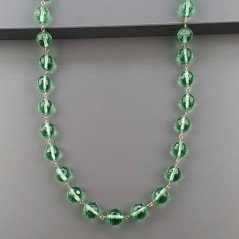 Collana Nodo Orafo Dorato Con Pietre Dure Fluorite Verde Idrotermale Annodato A Mano