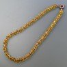Collana Girocollo Con Pietre Dure Quarzo Citrino Idrotermale Rondelle Sfaccettato Annodato A Mano E Chiusra In Ottone