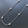 Collana Lunga Pietre Dure Agata Grigia Con Perle Di Fiume Irregolare 120cm E Chiusura In Argento 925