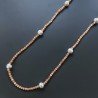Collana Lunga Pietre Dure Occhio Di Gatto Con Perle Di Fiume Irregolare 115cm E Chiusura In Argento 925