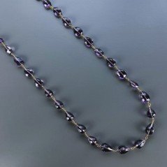 Collana A Nodo Orafo Dorato Con Ametista Africana Idrotermale Gocce Sfaccettate A Mano