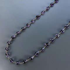 Collana A Nodo Orafo Dorato Con Ametista Africana Idrotermale Gocce Sfaccettate A Mano