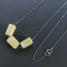 Collana Girocollo Con Catena Rodiato Argento 925 E Giada Limone Sassi Sfaccettato A Mano 1Pz