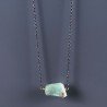 Collana Girocollo Con Catena Brunito Argento 925 E Radice Di Smeraldo Naturale Sfaccettato A Mano 1Pz