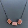 Collana Girocollo Con Catena Brunito Argento 925 E Pietra Di Luna Chocolate Sassi Sfaccettato A Mano 1Pz