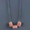 Collana Girocollo Con Catena Brunito Argento 925 E Pietra Di Luna Chocolate Sassi Sfaccettato A Mano 1Pz