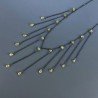 Collana Girocollo Con Catena Brunito Argento 925 Zircone Olivina (Peridoto) A 11 Gocce Sfaccettato A Mano 1Pz